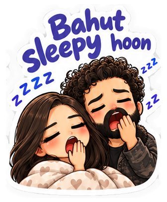 Khaapi chibi sticker: Bahut sleepy hoon