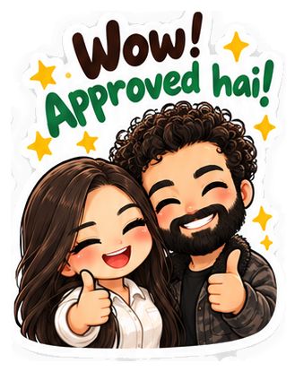 Khaapi chibi sticker: Wow! Approved hai!